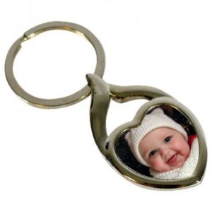 Keychain – 1″ Hollow Heart   (Includes black gift box)